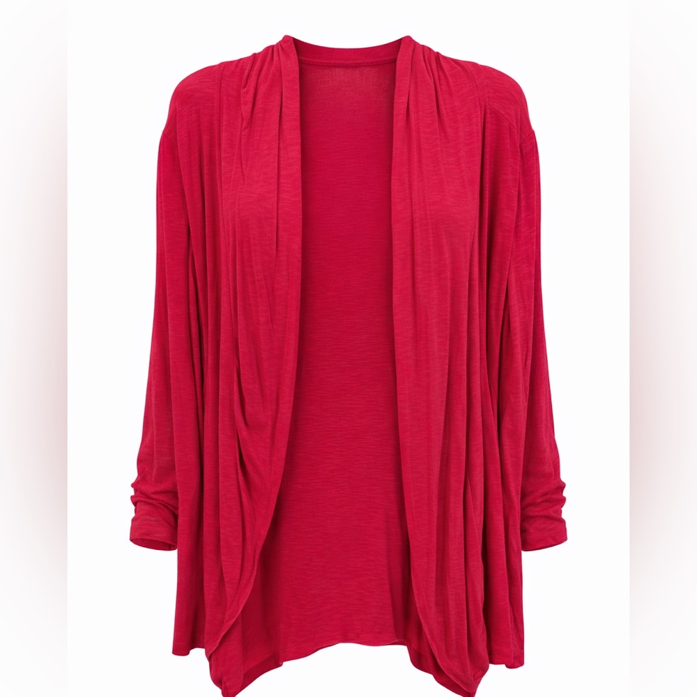 Pixley Bright Pink Open-Front Draped Cardigan
